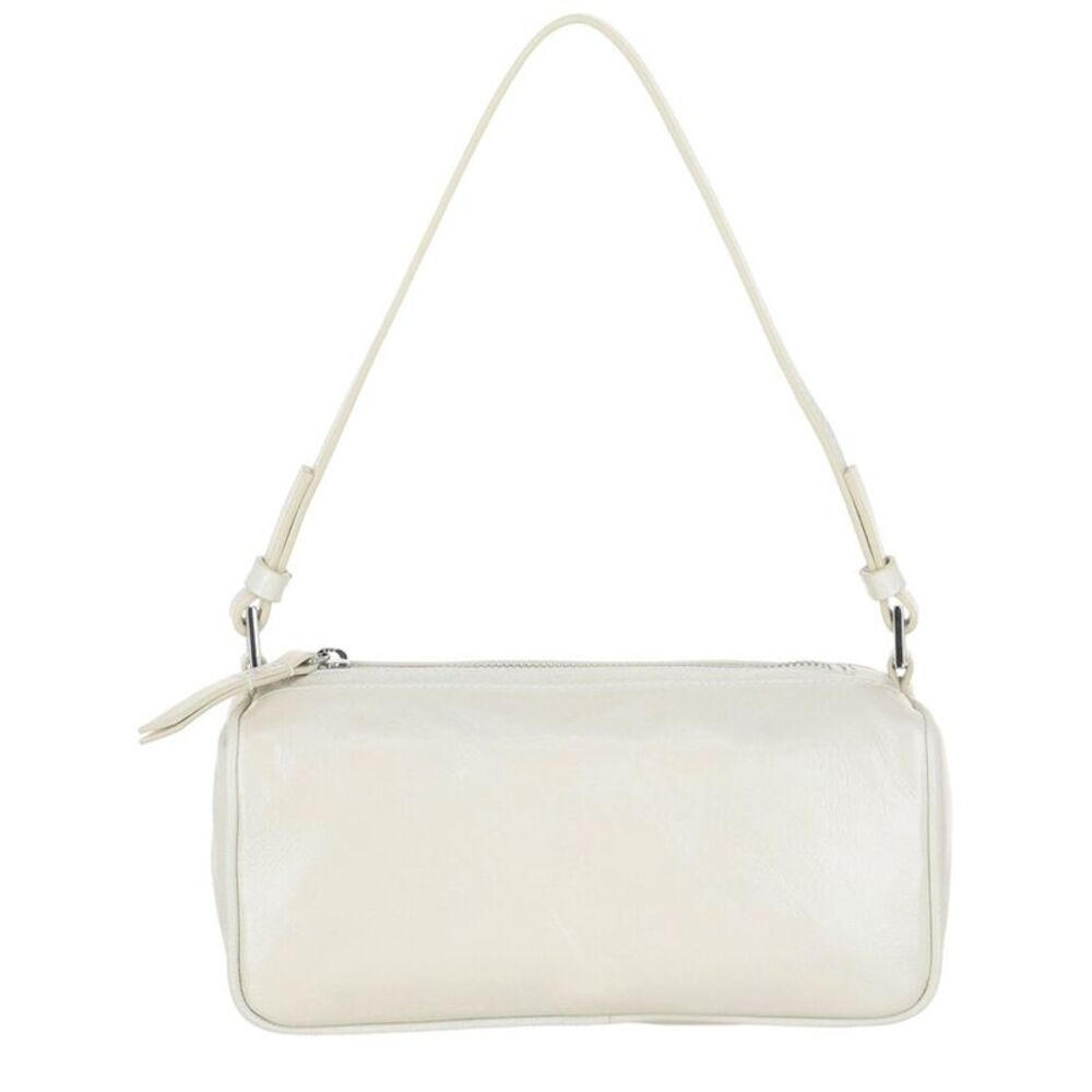 By Far Eva Creased Leather Shoulder Bag, White
